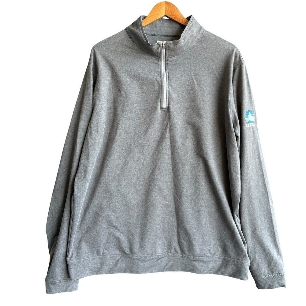 Peter Millar Perth Performance 1/4 Zip Mens XL Gray Quarter Zip Pullover TETRA